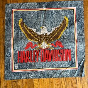 Vintage 70s Harley-Davidson Denim Look Bandana NEW